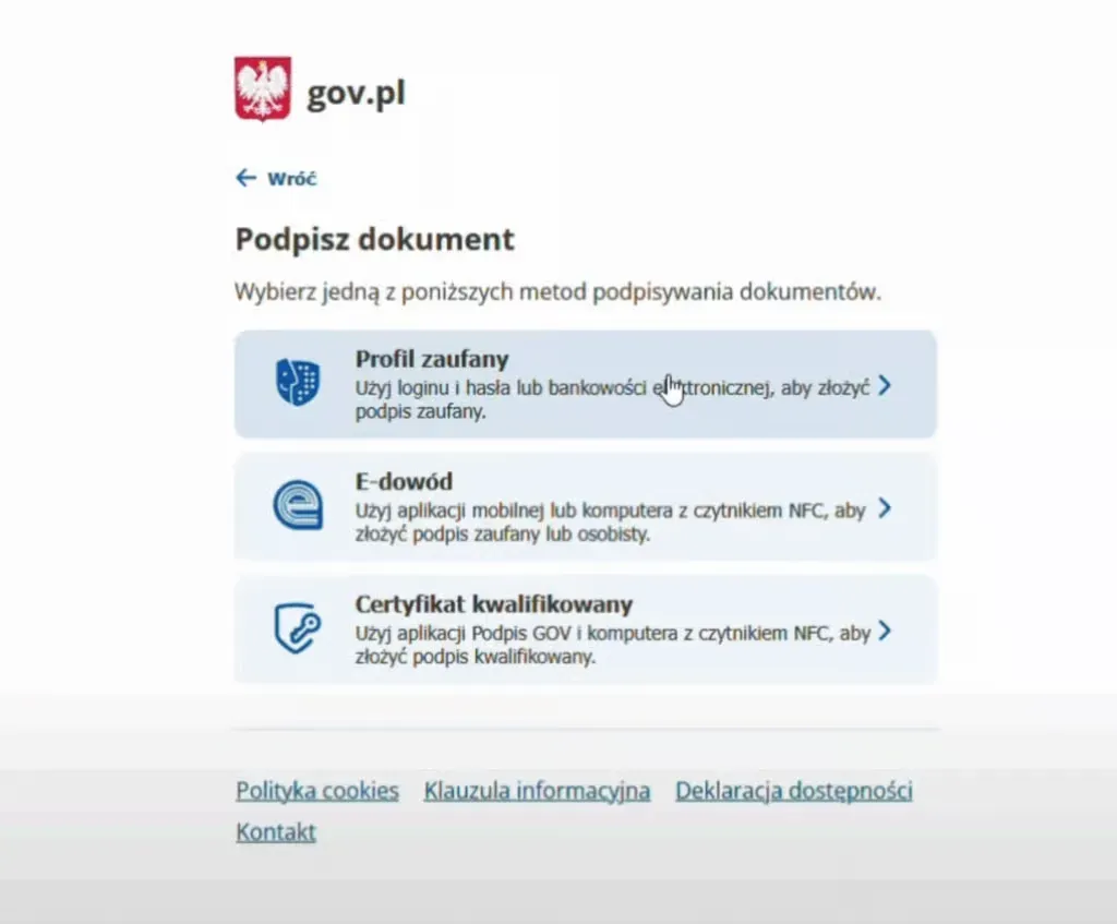 Potvrzení přihlášení důvěryhodným profilem